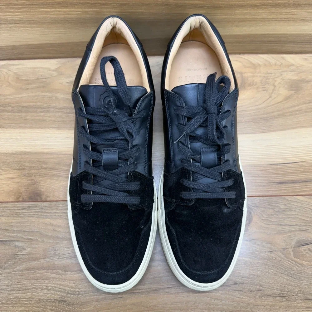 Greats‎ Brooklyn Sneakers Mens 11 Black Suede and Leather Low Top Modern Casual